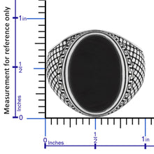 Load image into Gallery viewer, Greek Style Sterling Silver Statement Ring for Men with Black Onyx Gemstone