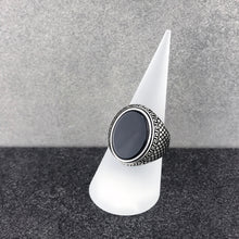 Load image into Gallery viewer, Greek Style Sterling Silver Statement Ring for Men with Black Onyx Gemstone