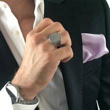 Görseli Galeri görüntüleyiciye yükleyin, Woven/Mesh Design Large Square Sterling Silver Ring