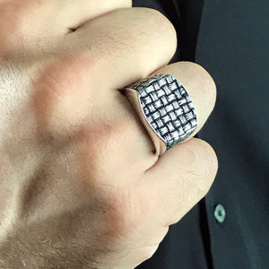 Handcrafted Knit Design Sterling Silver Ring | Limited Edition