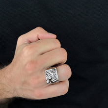 Load image into Gallery viewer, Handmade Black Color Vintage Sterling Silver Ring for Men | One of a Kind