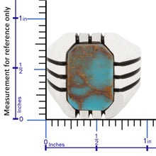 Görseli Galeri görüntüleyiciye yükleyin, Sterling Silver Ring with Rectangle Antique Turquoise Gemstone