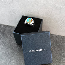 Görseli Galeri görüntüleyiciye yükleyin, Sterling Silver Ring with Rectangle Antique Turquoise Gemstone