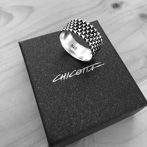 Rugged Design Solid Oxidized Sterling Silver Band Ring