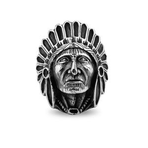 Chicotta Men's Native American Design Solid 925 Stamped Sterling Silver Ring