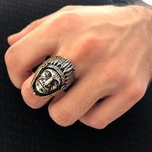 Supreme Native American Design Sterling Silver Ring