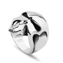 Görseli Galeri görüntüleyiciye yükleyin, The Punisher | Rhodium Plated Sterling Silver Biker&#39;s Ring