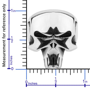 The Punisher | Rhodium Plated Sterling Silver Biker's Ring