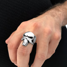 Görseli Galeri görüntüleyiciye yükleyin, The Punisher | Rhodium Plated Sterling Silver Biker&#39;s Ring