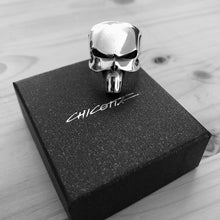 Görseli Galeri görüntüleyiciye yükleyin, The Punisher | Rhodium Plated Sterling Silver Biker&#39;s Ring