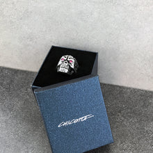 Load image into Gallery viewer, Scary Skull Design with Purple Zirconia Eyes Sterling Silver Biker&#39;s Ring
