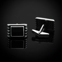 Load image into Gallery viewer, Rectangle Shape Sterling Silver Cufflink with Black Onyx Gemstone