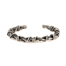 Load image into Gallery viewer, Chicotta Men&#39;s Handcrafted Sterling Silver One-Size Cuff Bracelet with Twist Design
