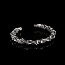 Load image into Gallery viewer, Chicotta Men&#39;s Handcrafted Sterling Silver One-Size Cuff Bracelet with Twist Design